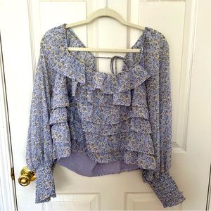 ASTR ruffle chiffon top